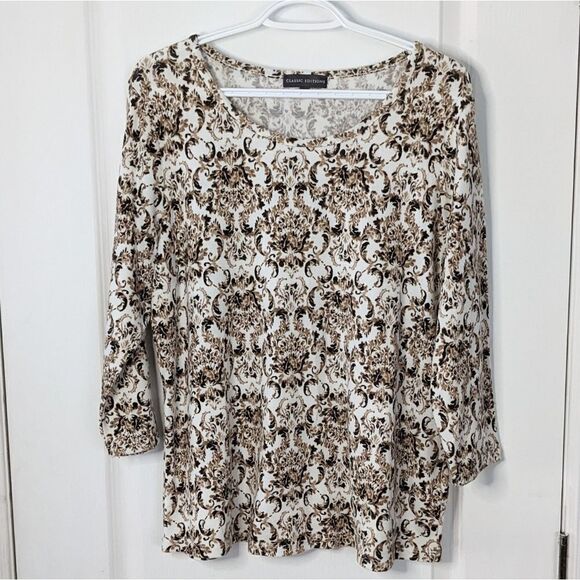 Classic editions Barocco boho damask knit shirt Large @F1 - Picture 4 of 11